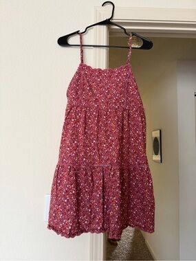 Aeropostale Pink Floral Tiered Sundress with Spaghetti Straps